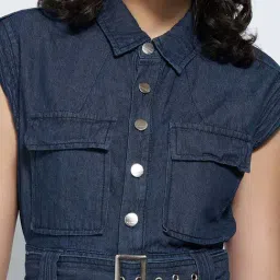 Sf Jeans By Pantaloons Navy Comfort Fit Jumpsuit image 5