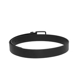 Louis Philippe Men Black Textured Leather Belt image 2