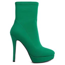 London Rag Women's Green Stiletto Booties-picture-41