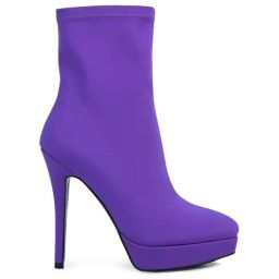 London Rag Women's Purple Stiletto Booties-picture-17
