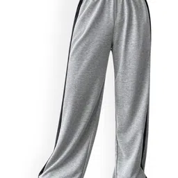MS BOTTOM Women Side Stripes Loose Fit Wide Leg Trousers-image-16