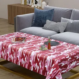 LooMantha Rust Geometric Printed Waterproof Plastic 4-Seater Table Cover image 1