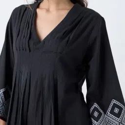 Utsa by Westside Black Embroidered Cotton Tunic image 4