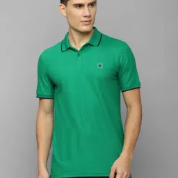 Louis Philippe Sport Green Cotton Slim Fit Polo T-Shirt-image-10