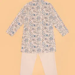 indus route by Pantaloons Boys Floral Printed Regular Pure Cotton Kurta with Pyjamas image 3