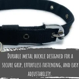 PAWPRO HANDMADE Personalized Black Dog Collar Nylon Belt With Customizable Bone Shape Dog Name Tag 30Cm -50Cm Soft Comfy Pet Collar For Small Medium Large Dogs(Small, Black) image 3