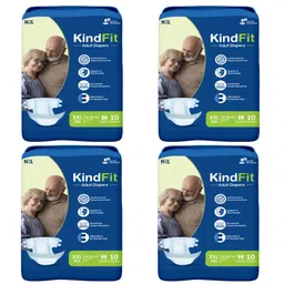 KINDFIT Adult Diapers Tape Style - 40 Count (XXL) | Waist Size 49-64 inch; 125-165 cm with odour lock, Unisex, Leakproof, Wetness Indicator and Anti-Bacterial High Absorbent Core | Pacl of-4 image 1