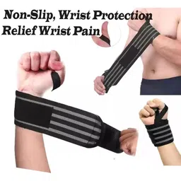 Wrist Supporter for Gym Wrist Band for Men Gym & Women with Thumb Loop Straps - Wrist Wrap Gym Accessories for Men Hand Grip & Wrist Support Sports Straps for Gym, Weightlifting (Grey) image 5