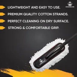 monarchie Premium White Washable Car Duster with Long Plastic Handle - International Quality, Scratch-Free Cleaning for Your Car image 4