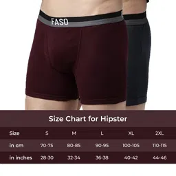 f a s o Mens Pack of 2 Cotton Trunk image 2