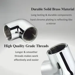 KI 1/2-Inch Brass Chrome Plated 90 Degree Elbow with Internal Thread (Pack of 2) CP Elbow for Pipe Fittings image 3
