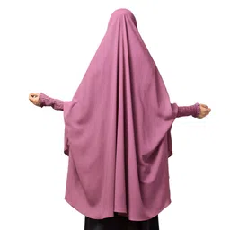 bashariya Instant Ready To Wear Khimar Hijab With Adjustable Mouthpiece In Firdaus Fabric (KHMR-044) image 2