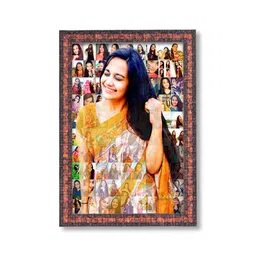 MUSHA 12x8 Inch Mosaic Photo Wooden Frame - Customizable, 56 Background Photos,Wall Mount, Frames image 1