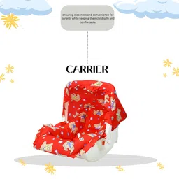 Infanto BabyLove Carry Rocker Carry Cot DLX: The Ultimate 5-in-1 Baby Companion : Sleeping Carrier | 3-Point Harness | Antimosquito Mesh | Rocker and Feeding Chair (RED) image 3