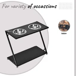 RATISON Beauty Parlour Salon Cutting Barber Double Manicure Padicure Trolley with Wheels and 2 Bowl Heavy Duty Trolley (Black) Z Type image 5