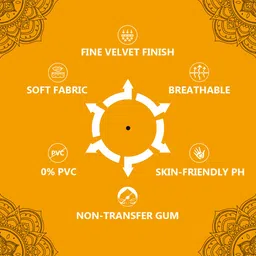Eyetex Pallavi Sticker Bindi/Pottu|Round|Aloe Vera & Papaya Extracts|Breathable Non-Irritating Velvet Fabric|P9|Black|20 Flaps image 3