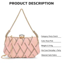 Lavie Signature Pink Womens Scarnton Handle Frame Clutch (M) image 5