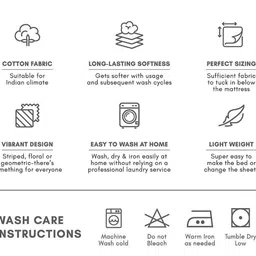 BEDZONE Pure Bedsheet for Double Bed, 100% Cotton Double Bed Sheet with 2 Pillow Covers King Size (Bedsheet for Double Bed Cotton) - Maroon image 4