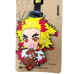 funfob Luggage Tag for Luggage Suitcase Baggage Id Identifier Name Address Label with Silicon Strap Multicolour (Rengoku Tag) image 2