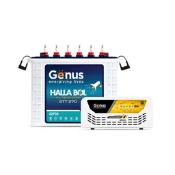 Genus Inverter with Battery Combo (Inverter: Winner 1200 / Pure Sine Wave / 900VA / 12V / 3 Year Warranty || Battery: GTT270 / TT Battery / 230 Ah / 72M Warranty) Best for Home, Office & Shops image 1