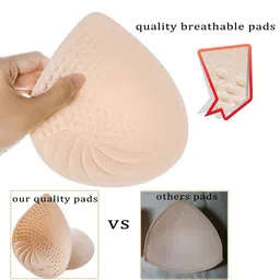 prettywell Bra Pads Inserts, 2 Pairs Latex Bras Inserts for Sports Bras, Bra Cups Inserts for Bikini Tops, Beige, L. image 3