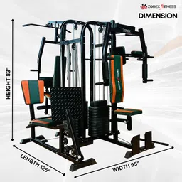 Zorex Fitness 6 Station Home Gym with 3 Weight Stack All in One Gym Machine for Home Multiple Muscle Training, Complete Body Strength Training Multi Functional Exercise. Leg Press Machine (HGZ-301) image 3