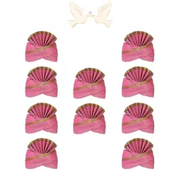 acquire trend Pagdi/Turban for Barati & Gharati/Guest to celebrate Wedding/other function for Men & Women (Free Size) II Pack of 10 II,Pink Color image 1