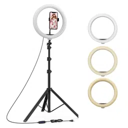 Tygot 10 Inches Big LED Ring Light for Camera, Phone tiktok YouTube Video Shooting and Makeup, 10" inch Ring Light with 7 Feet Long Foldable and Lightweight Tripod Stand image 1