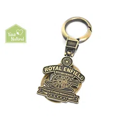YaaNatural Premium Leather & Made Like Gun Antique Keychain Compatible with Royal Enfield Unique Stylish for Men Car Bike Key Ring Key Chain Antique Golden Combo Pack image 3