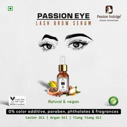 Passion Indulge Eye Brow and Eyelash Growth Serum Naturally | Eyelash Oil | 100% Natural Eye Lash & Eye Brow Oil - 10ML image 2