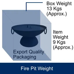 generic TheNeoWorld Heavy-Duty 9kg Portable Fire Pit/Bonfire/Campfire Bowl 19"/48 cm for Terrace/Balcony/Outdoor Use, Iron, Black Colour 21NW019 image 4