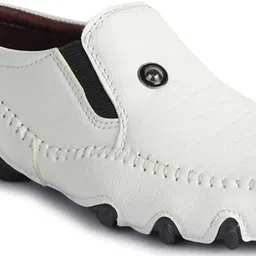 hattoun Synthetic Leather Comfortable Loafers for Men (White) image 2