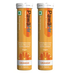 PawaHy Electrolyte Energy Reload Instant Hydration - Orange, Pack of 2 (30 Tablets) image 1