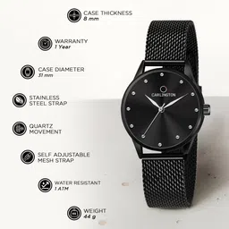 carlington Analog Watches for Women with mesh Strap - CT 2009 image 3