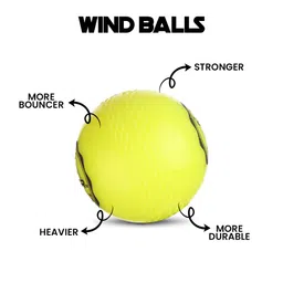 Mayor Cricket Wind Ball for Indoor & Outdoor Street Cricket Rubber Ball (Pack of 3) (Assorted) image 2