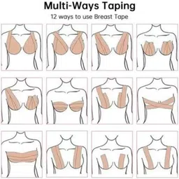 rainbow bunny Booby Titties Lift Tape for all size Breast - No to Bra Now - Back less - Deep Neck - Strapless image 2