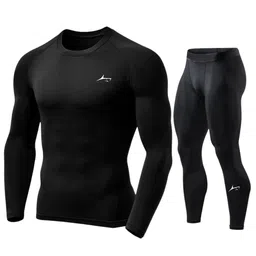 prosharx Men's Compression Full T-Shirt + Pants Combo | Full Sleeves Compression Quick Dry Men's Athletic T-Shirt and Pants for Sports and Gym image 1