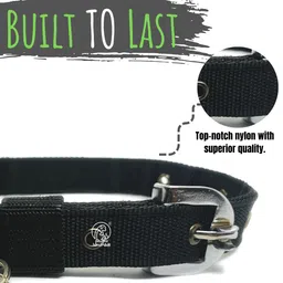 PAWPRO HANDMADE Personalized Black Dog Collar Nylon Belt With Customizable Bone Shape Dog Name Tag 30Cm -50Cm Soft Comfy Pet Collar For Small Medium Large Dogs(Small, Black) image 4