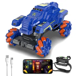 Mirana Watch Drifter 4WD 4x4 RC Car Toy for Kids - Gesture Remote & App Controlled High Speed Vehicle - 360° Rotation Monster Truck - Type-C USB Rechargeable - for Boys & Girls 3 to 10 Years (Blue) image 1