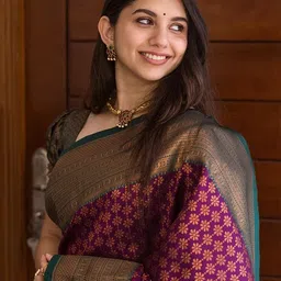 avantika fashion Women's Kanjivaram Soft Silk Banarasi Sarees With Blouse Piece, Green image 2