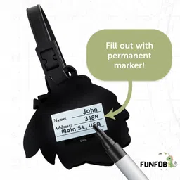 funfob Luggage Tag for Luggage Suitcase Baggage Id Identifier Name Address Label with Silicon Strap Multicolour (Rengoku Tag) image 3