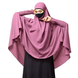 bashariya Instant Ready To Wear Khimar Hijab With Adjustable Mouthpiece In Firdaus Fabric (KHMR-044) image 1