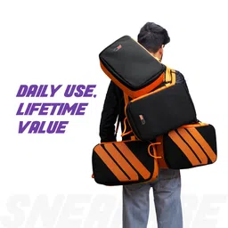sneakare Premium Shoe Bag for Travel - Fits Sneakers Up to UK Size 12, Removable Crossbody Strap, Airflow Vents, Extra Pockets with 5mm Thickness image 2
