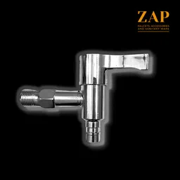 ZAP Brass Disk Stainless Steal Nozzles Tap for Washing Machine/Garden Taps with nozzles 1/2 inch Chrome Finish image 5