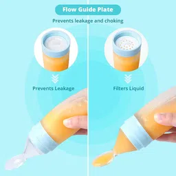 Tony Stark Silicone Baby Food Feeder with 90ml Capacity | Soft, Safe & BPA-Free, Perfect for 4+ Months Infants & Toddlers Baby Feeding Needs (Blue) image 3