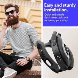 CASEOLOGY by Spigen Caseology Vault for Samsung Galaxy Watch 5 44mm Case, Galaxy Watch 4 44mm Case -Matte Black image 5