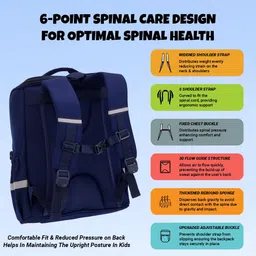 elios 16" British Design Kids School Bag for Boys and Girls, 360° Reflective Design, Spinal Care, Heat Dissipation, Functional Storage Backpack, Ages 7-12, Grades 3-6 Birthday & Rakhi Gift image 3