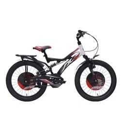 Hero F11 20T Bicycle for Kids | Dual Suspension | V Brake | Single Speed | Easy Self Assembly | Ideal for Kids 5 to 8 Years (White-Black) image 1