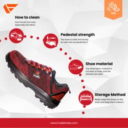 fuel Men's Boulder Steel Toe Safety Shoes/Light Weight Industrial Work Construction Use/Comfortable & Stylish image 2