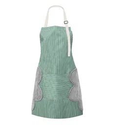 YANCI® Wiping Hands Apron, Adjustable Bib Waterproof Velvet Stitched Apron with Pockets Cooking Kitchen Chef Women Aprons for Home Kitchen, Restaurant, Coffee House image 1